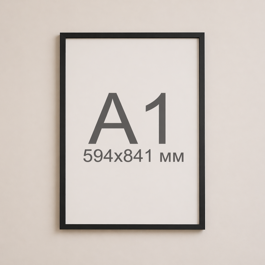 Чорна рама пластикова настінна універсальна А1 Black Frame