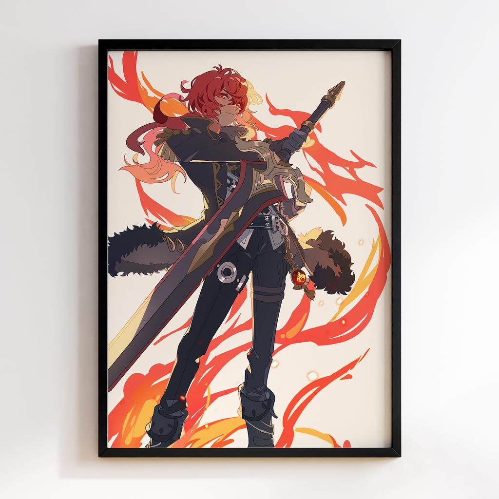 Постер Genshin Impact Diluc Ragnvindr KIA68