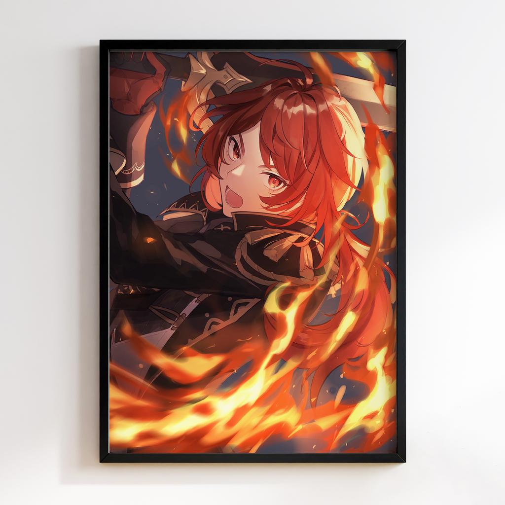 Постер Genshin Impact Diluc Ragnvindr KIA74