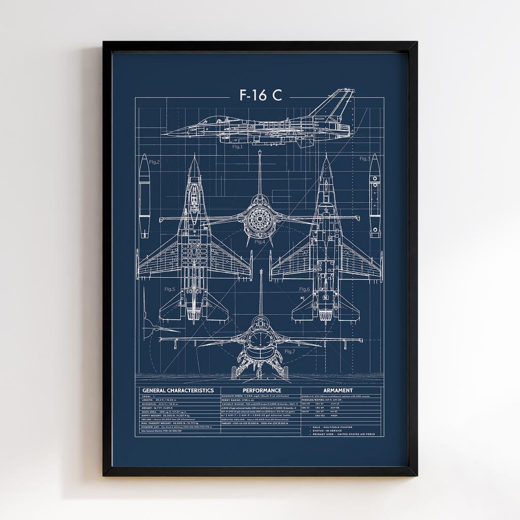 Постер F-16 Fighting Falcon Patent FFP01