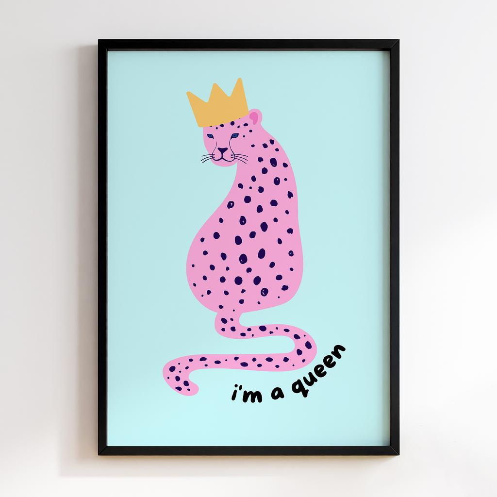 Постер Turquoise Leopard I'm a Queen