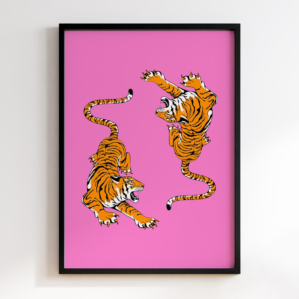 Постер Two Tigers Modern Art