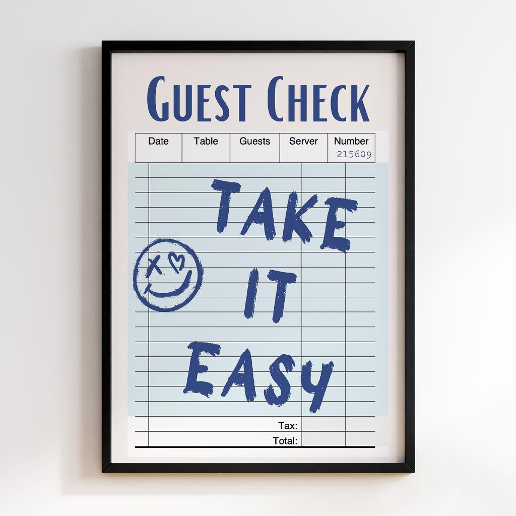 Постер Guest Check Take it Easy
