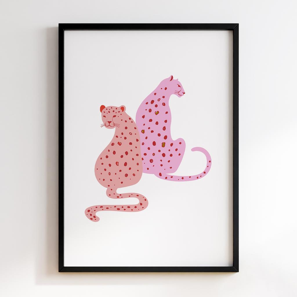 Постер Two Pink Leopards