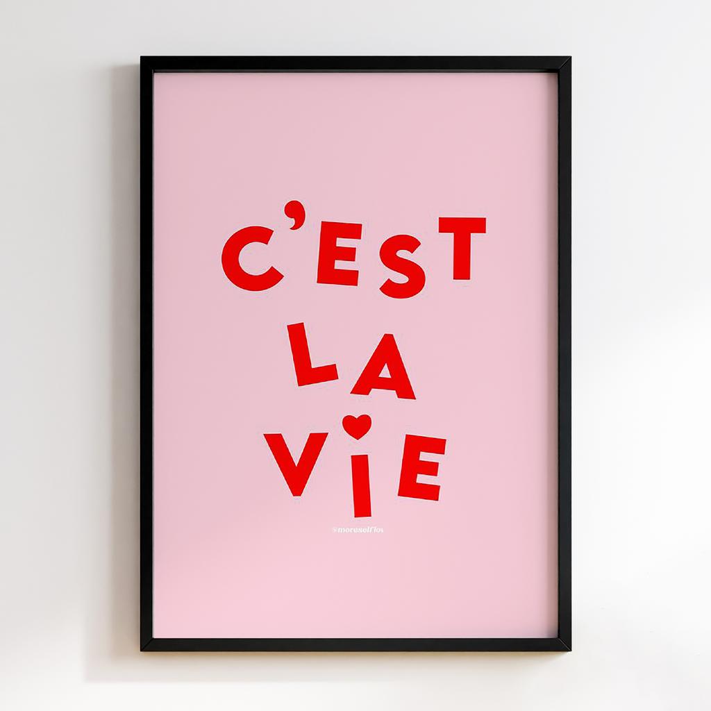 Постер Pink Red C'est La Vie