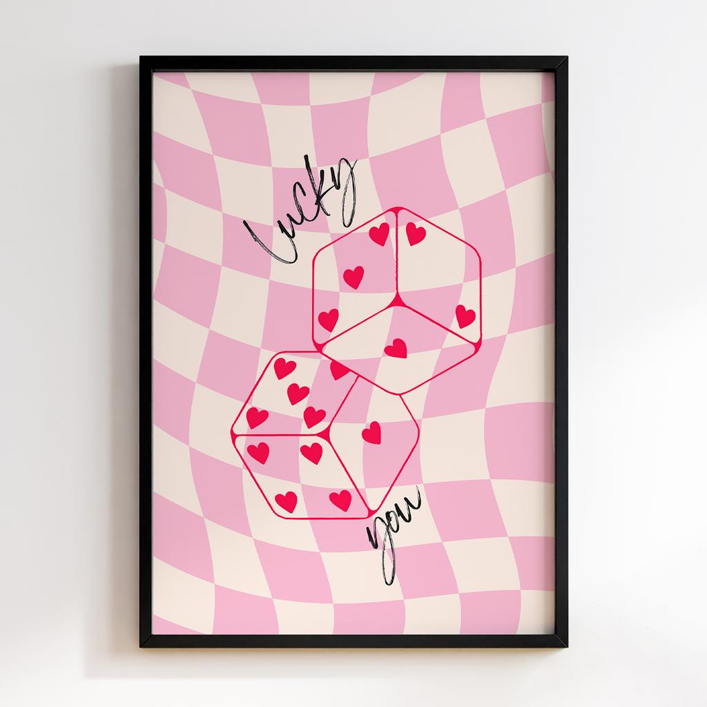 Постер Luky You Pink Dice
