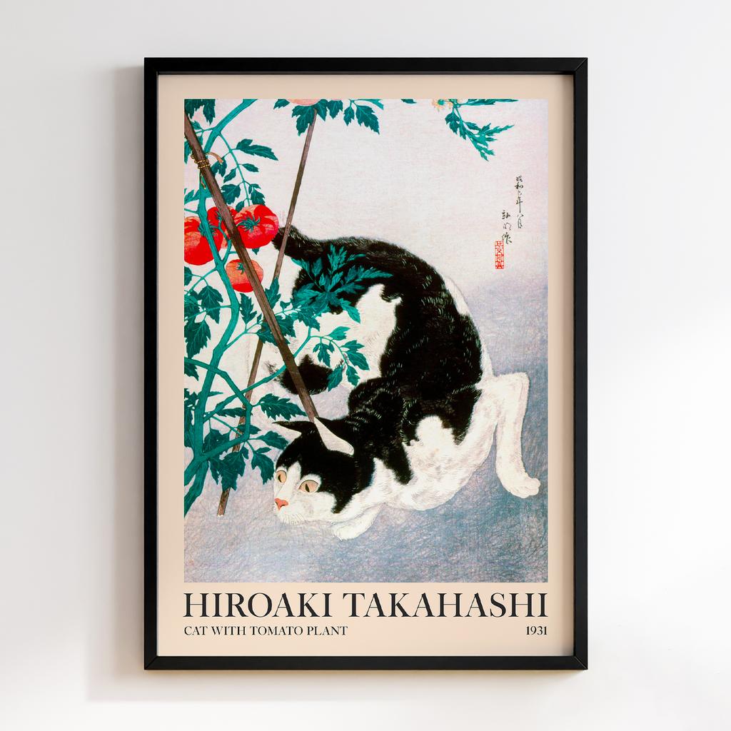 Постер Хіроакі Шьотей Такахасі Cat with Tomato Plant (1931) #1