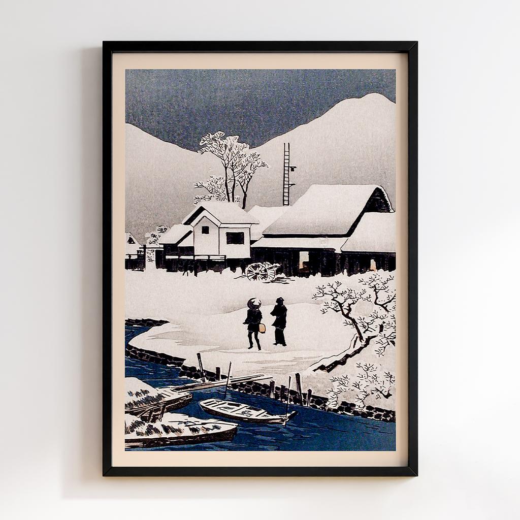 Постер Хіроакі Шьотей Такахасі Snow at Nipponmatsu (1926–1927)