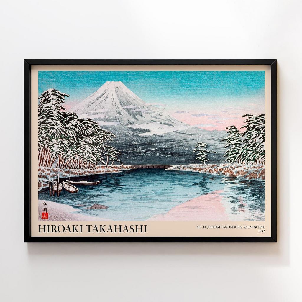 Постер Хіроакі Шьотей Такахасі Mt. Fuji from Tagonoura, Snow Scene (1932) #1