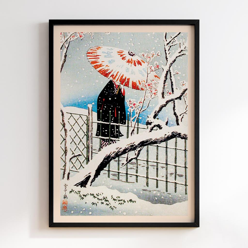 Постер Хіроакі Шьотей Такахасі Plum Tree in Snow #1