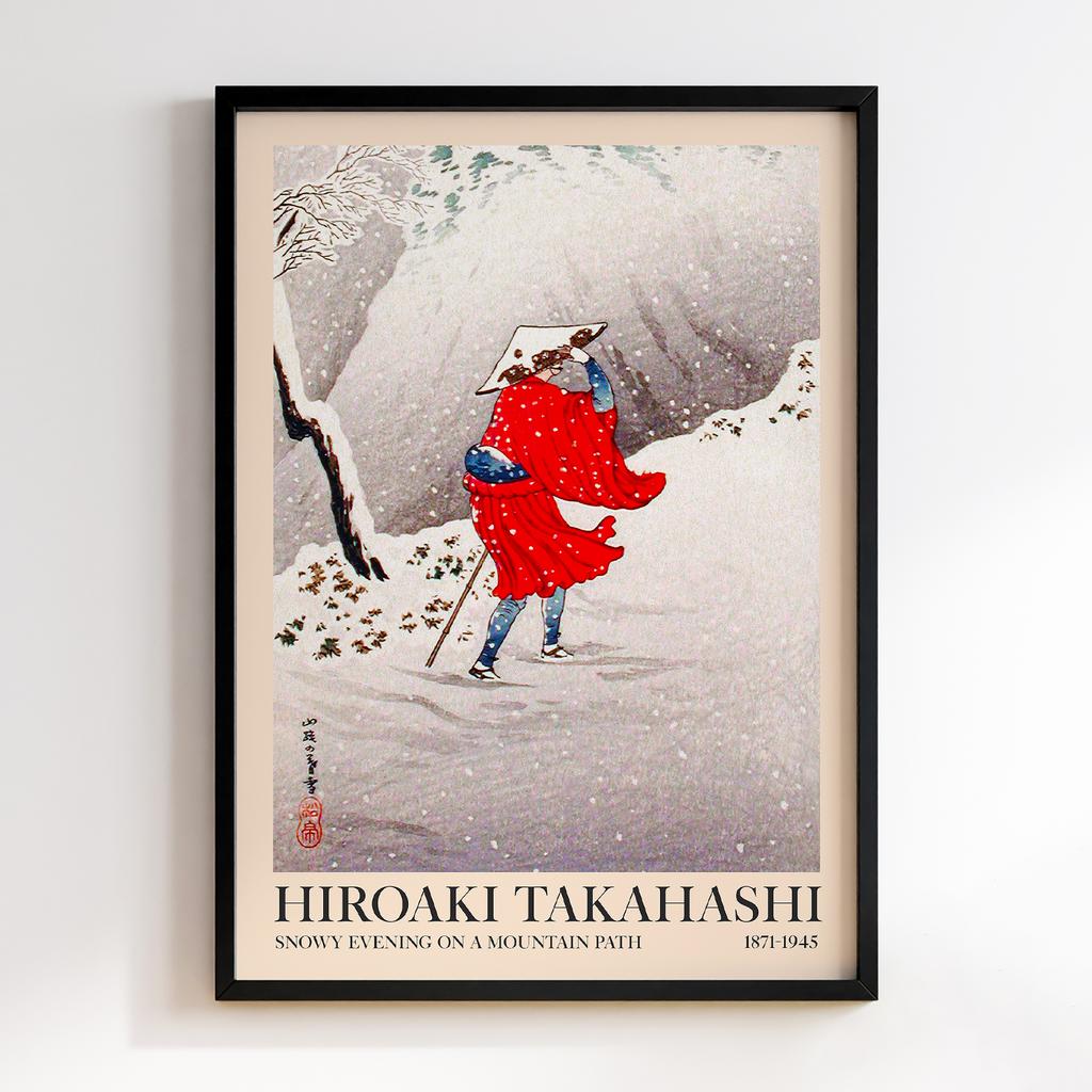 Постер Хіроакі Шьотей Такахасі Hiroaki Takahashi Snowy Evening on a Mountain Path (1871–1945) #2