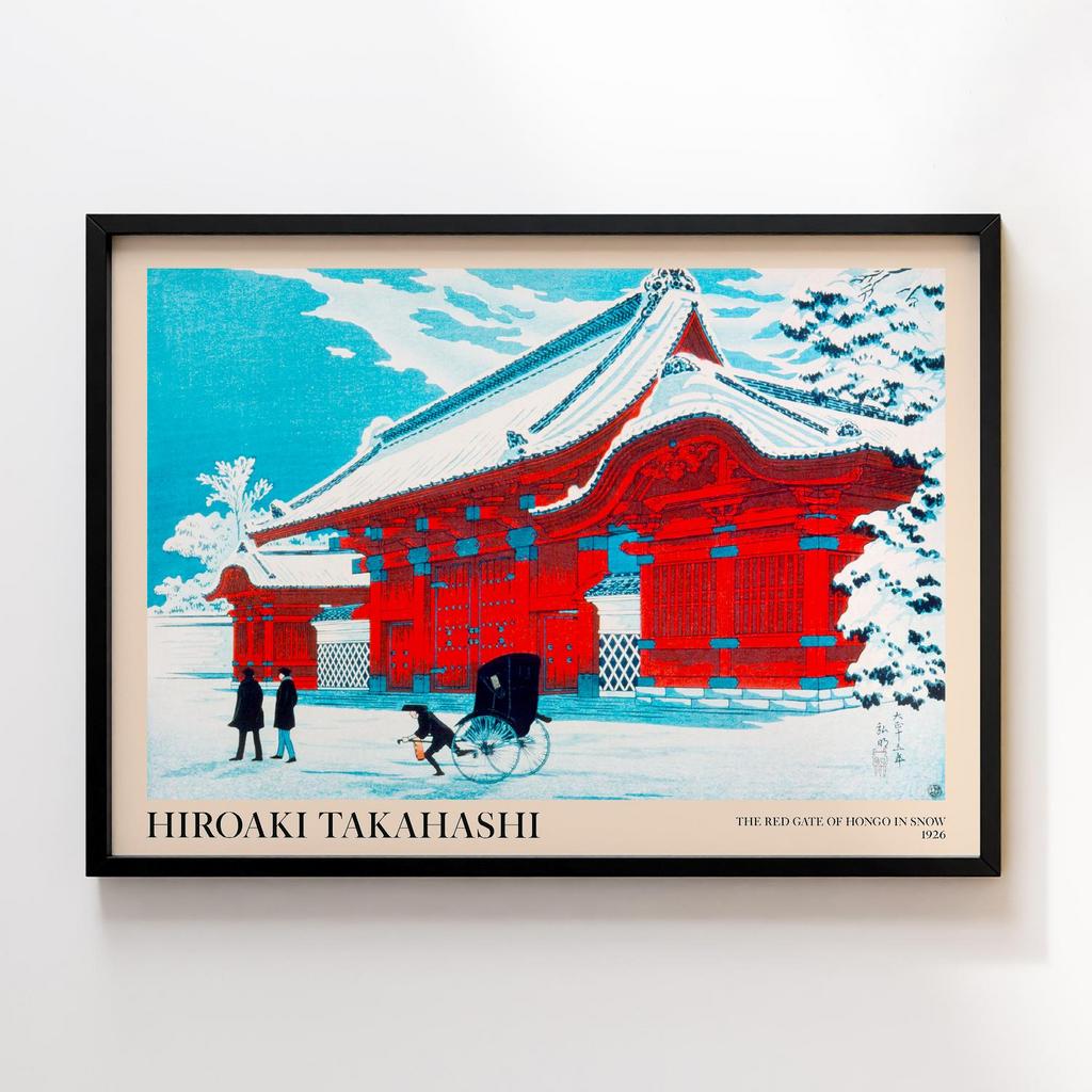 Постер Хіроакі Шьотей Такахасі Hiroaki Takahashi The Red Gate of Hongo in Snow (1926) #1