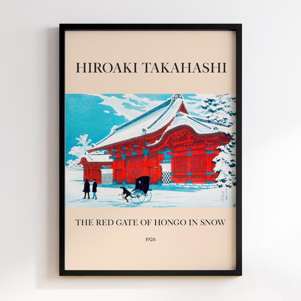 Постер Хіроакі Шьотей Такахасі Hiroaki Takahashi The Red Gate of Hongo in Snow (1926) #2
