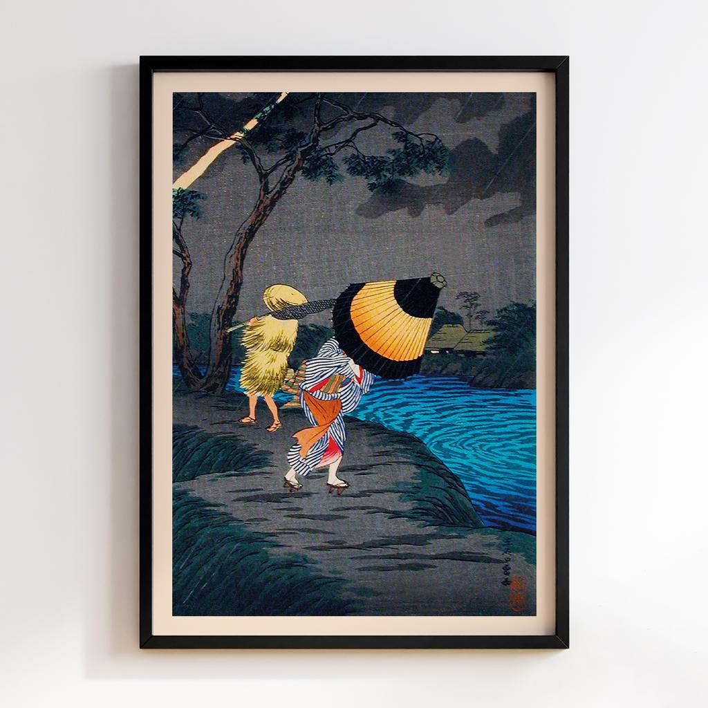 Постер Хіроакі Шьотей Такахасі Hiroaki Takahashi Thunderstorm at Tateishi (1924–1925) #1