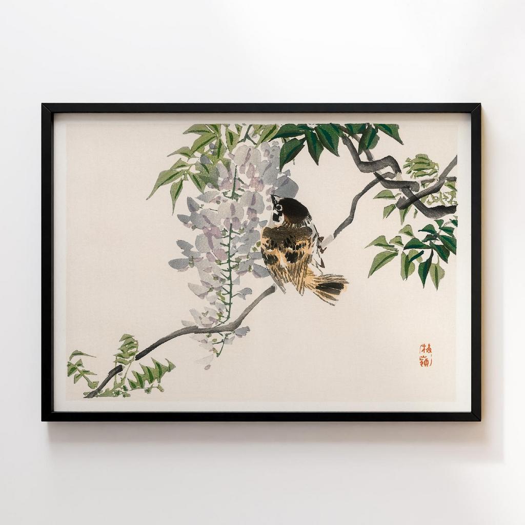 Постер Kono Bairei Sparrow on a Branch