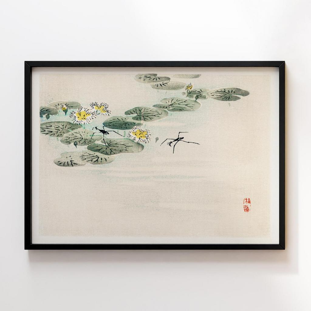 Постер Kono Bairei Water Striders in a Lotus Pond
