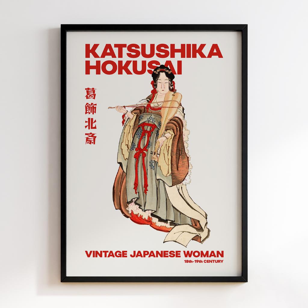 Постер Katsushika Hokusai Vintage Japanese Woman Illustration