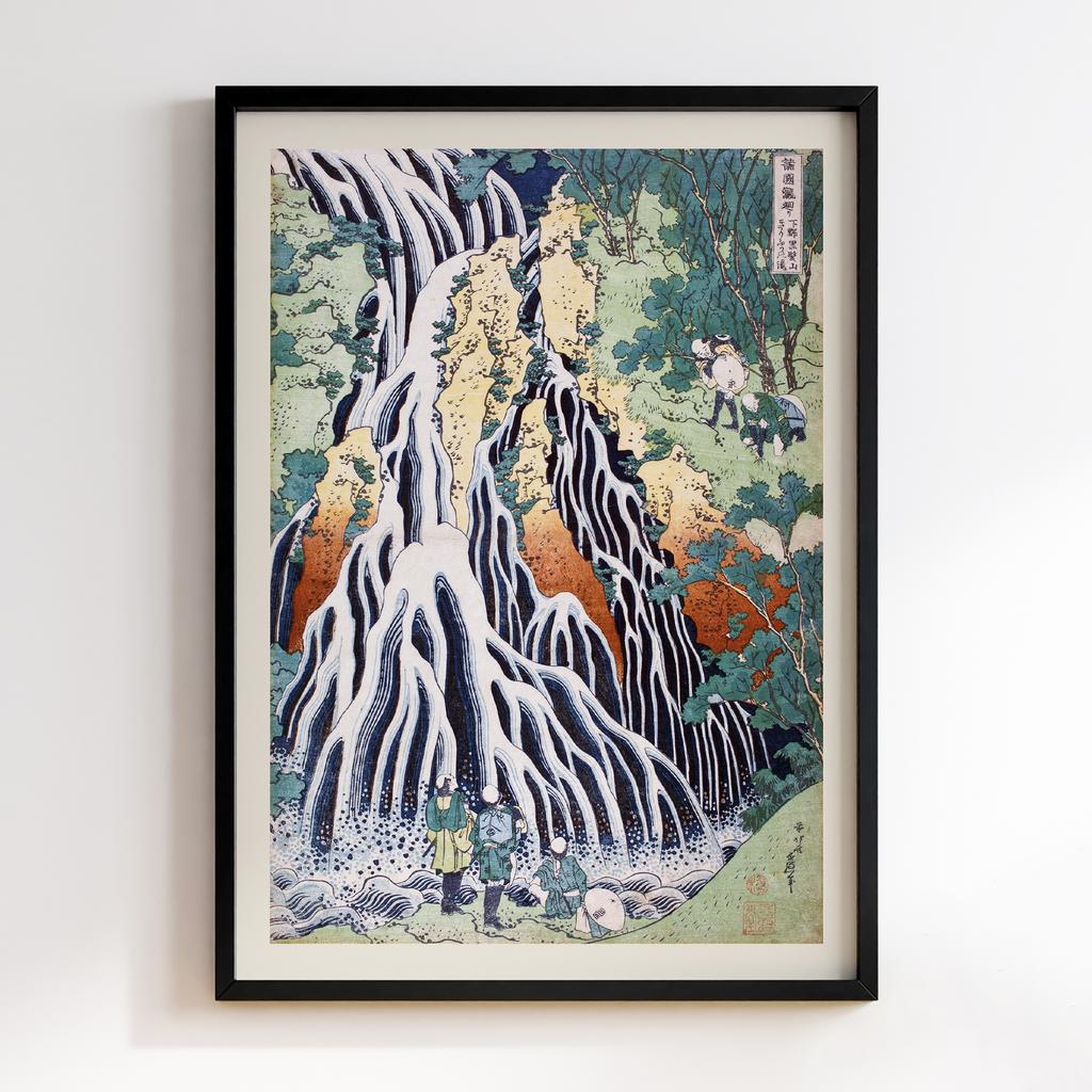 Постер Katsushika Hokusai Falling Mist Waterfall at Mount Kurokami in Shimotsuke Province #02