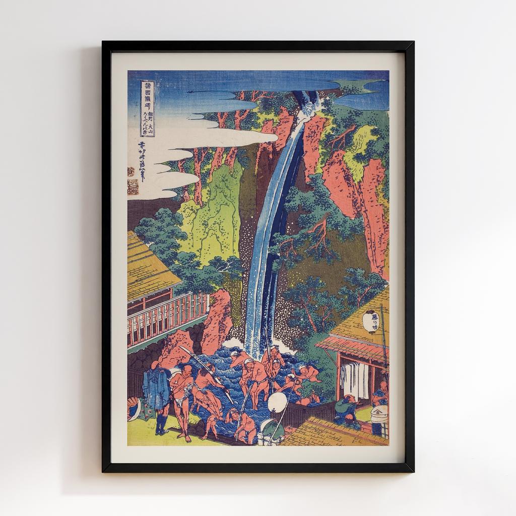 Постер Katsushika Hokusai A Journey to the Waterfalls in All the Provinces Pilgrims at Roben Waterfallince #01