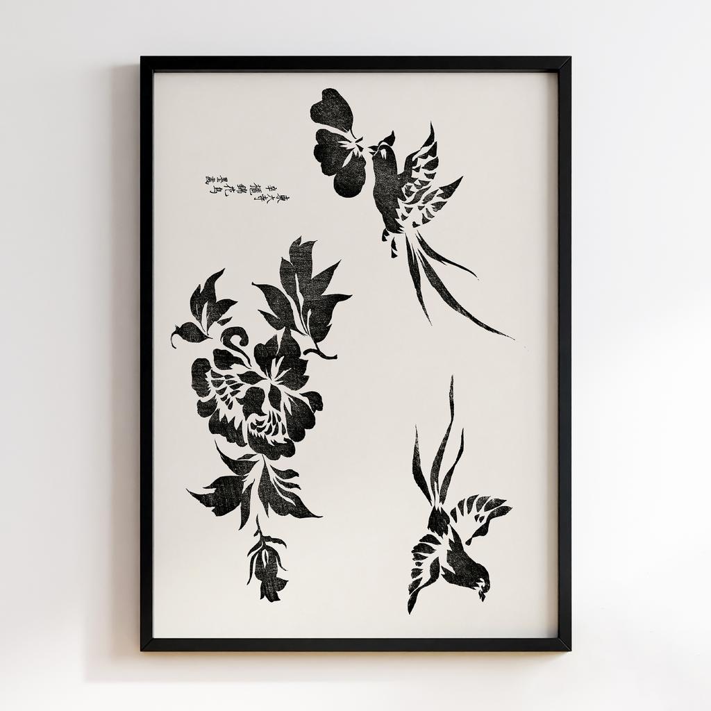 Постер Japanese Vintage Original Woodblock Print from Yatsuo no Tsubaki (1860-1869) by Taguchi Tomoki #025