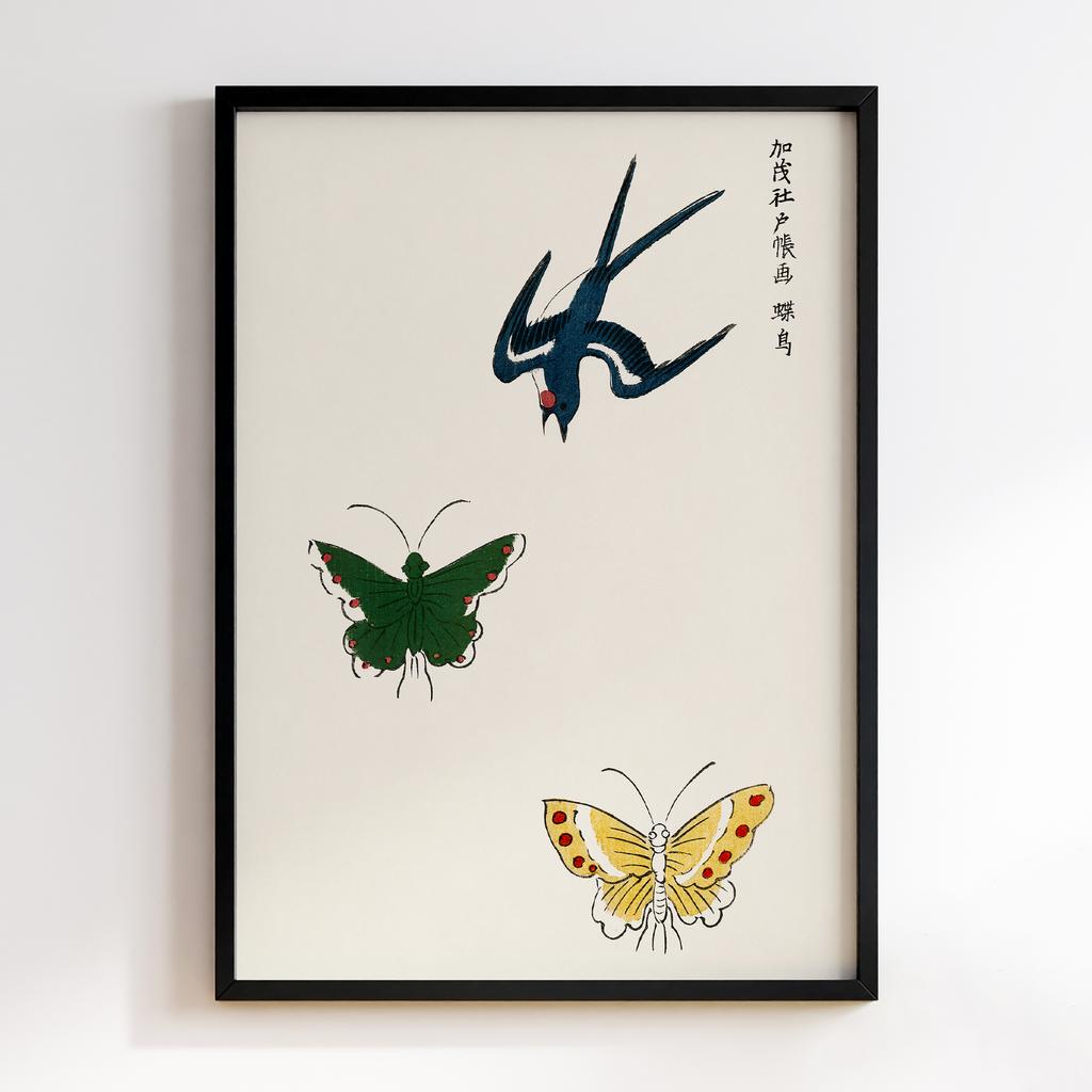 Постер Japanese Vintage Original Woodblock Print from Yatsuo no Tsubaki (1860-1869) by Taguchi Tomoki #015