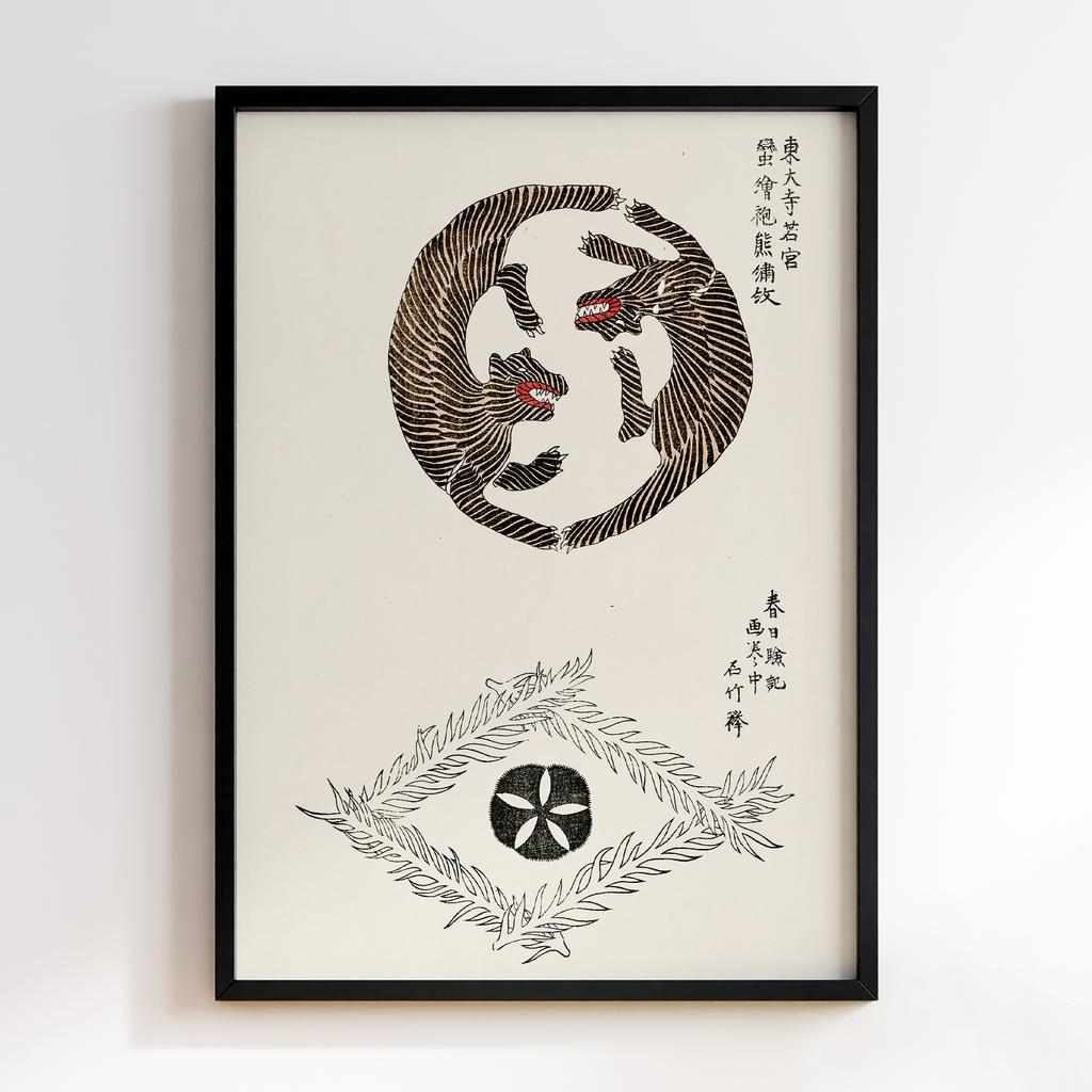 Постер Japanese Vintage Original Woodblock Print from Yatsuo no Tsubaki (1860-1869) by Taguchi Tomoki #013