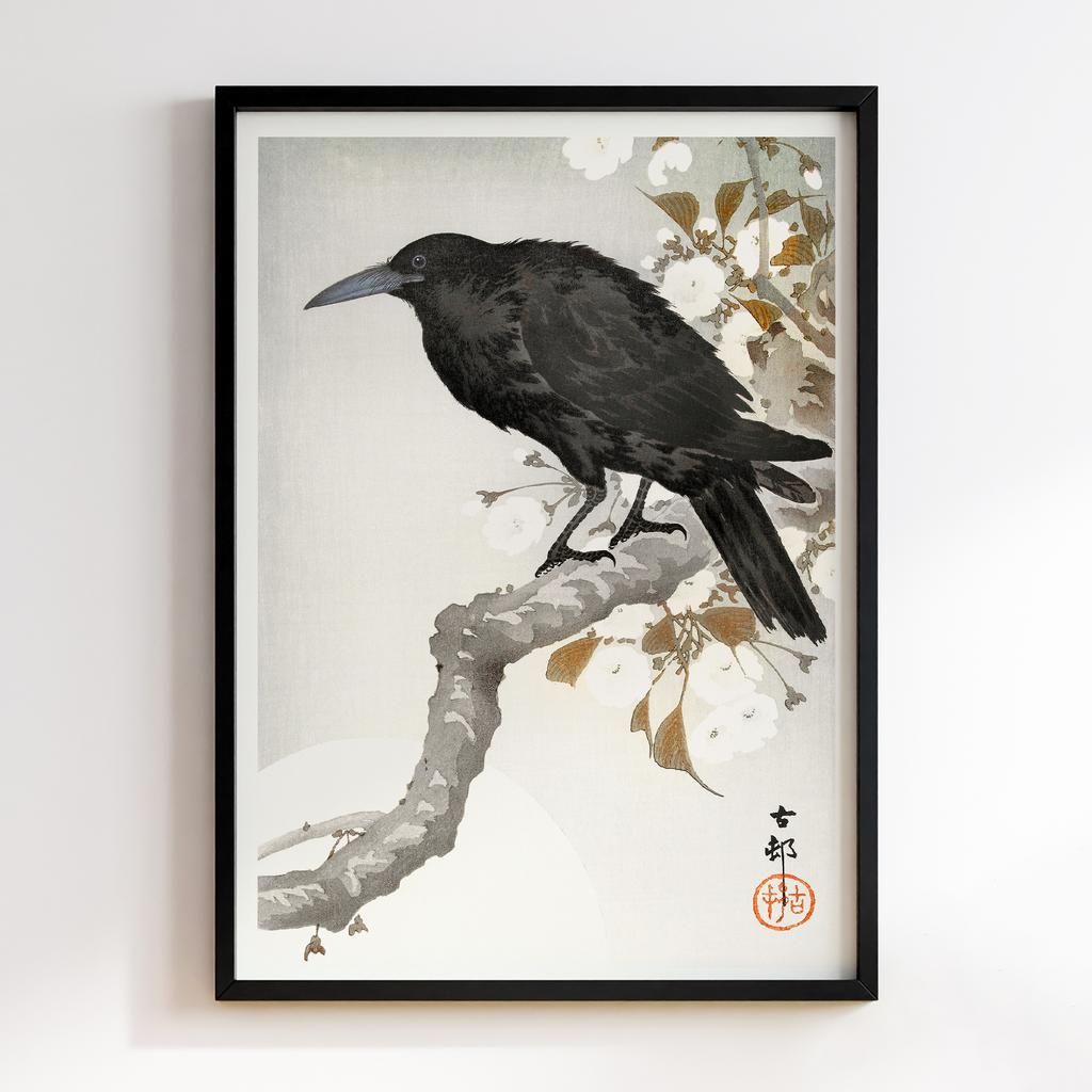 Постер A crow and the full moon (1900-1930) by Ohara Koson (1877-1945)
