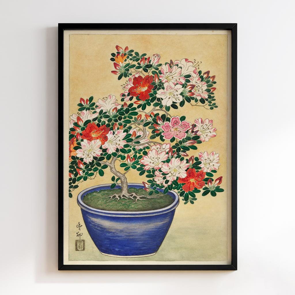 Постер Blooming azalea in blue pot (1920 - 1930) by Ohara Koson (1877-1945)