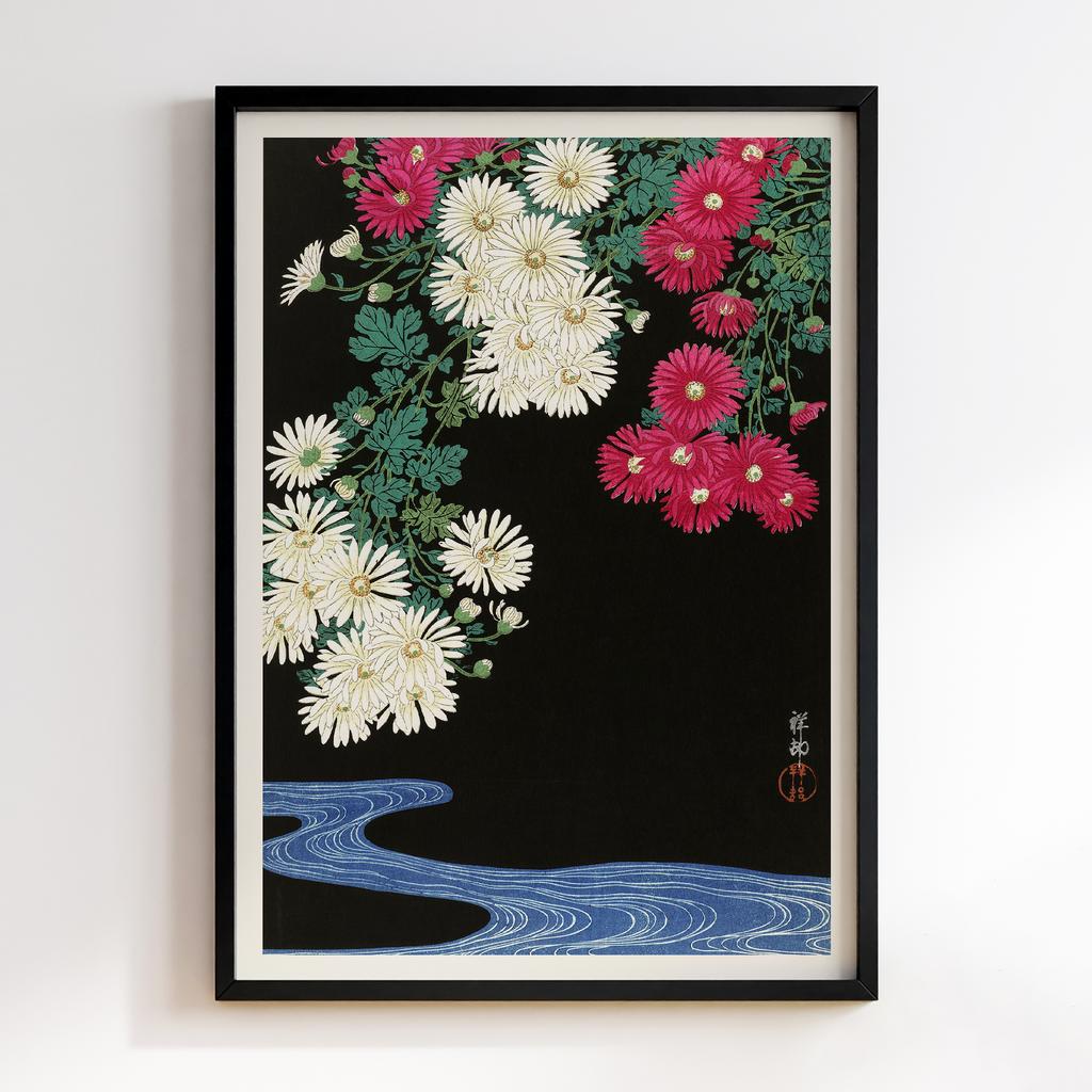 Постер Chrysanthemums (1925-1936) by Ohara Koson (1877-1945)
