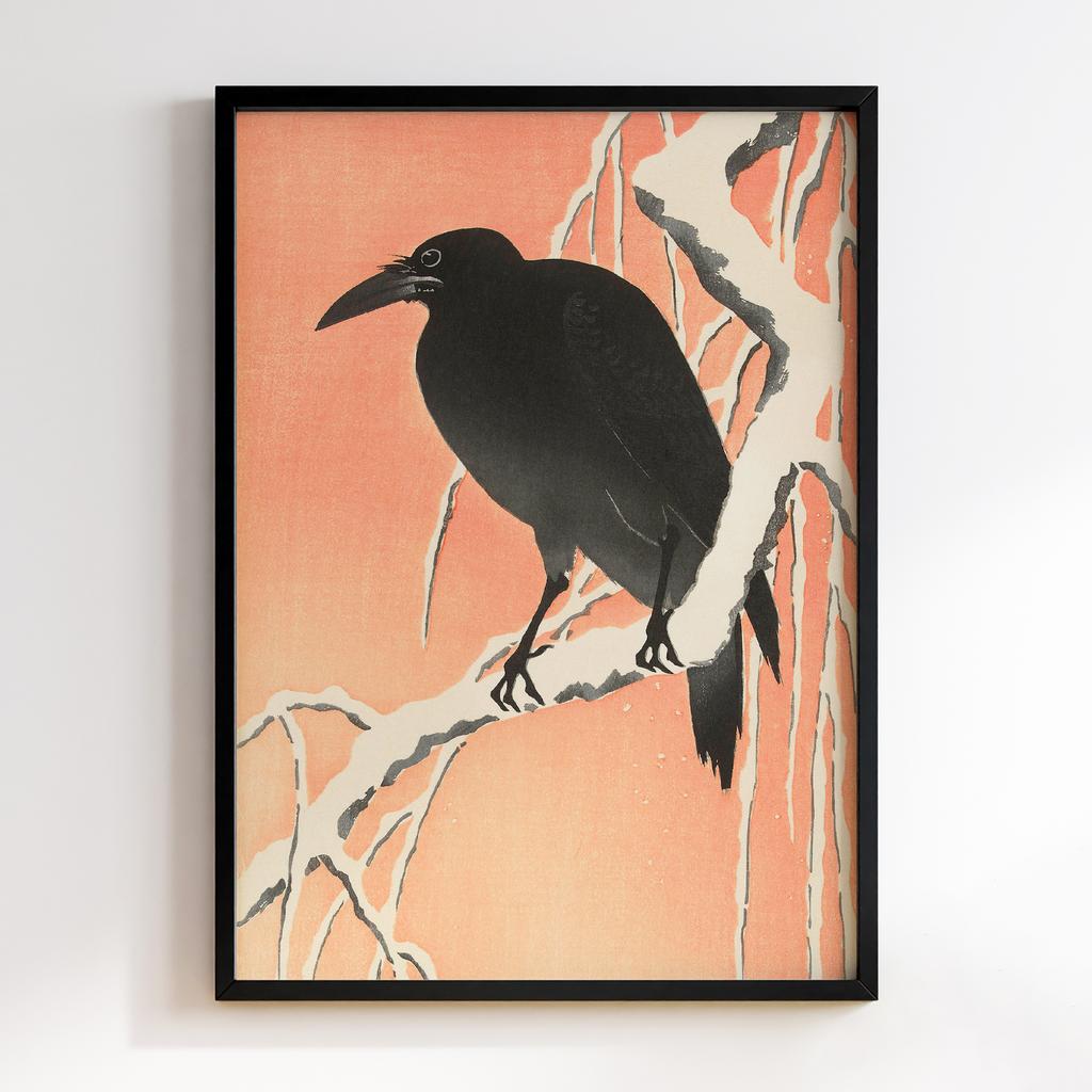 Постер Crow on snowy branch (1900 - 1936) by Ohara Koson (1877-1945)