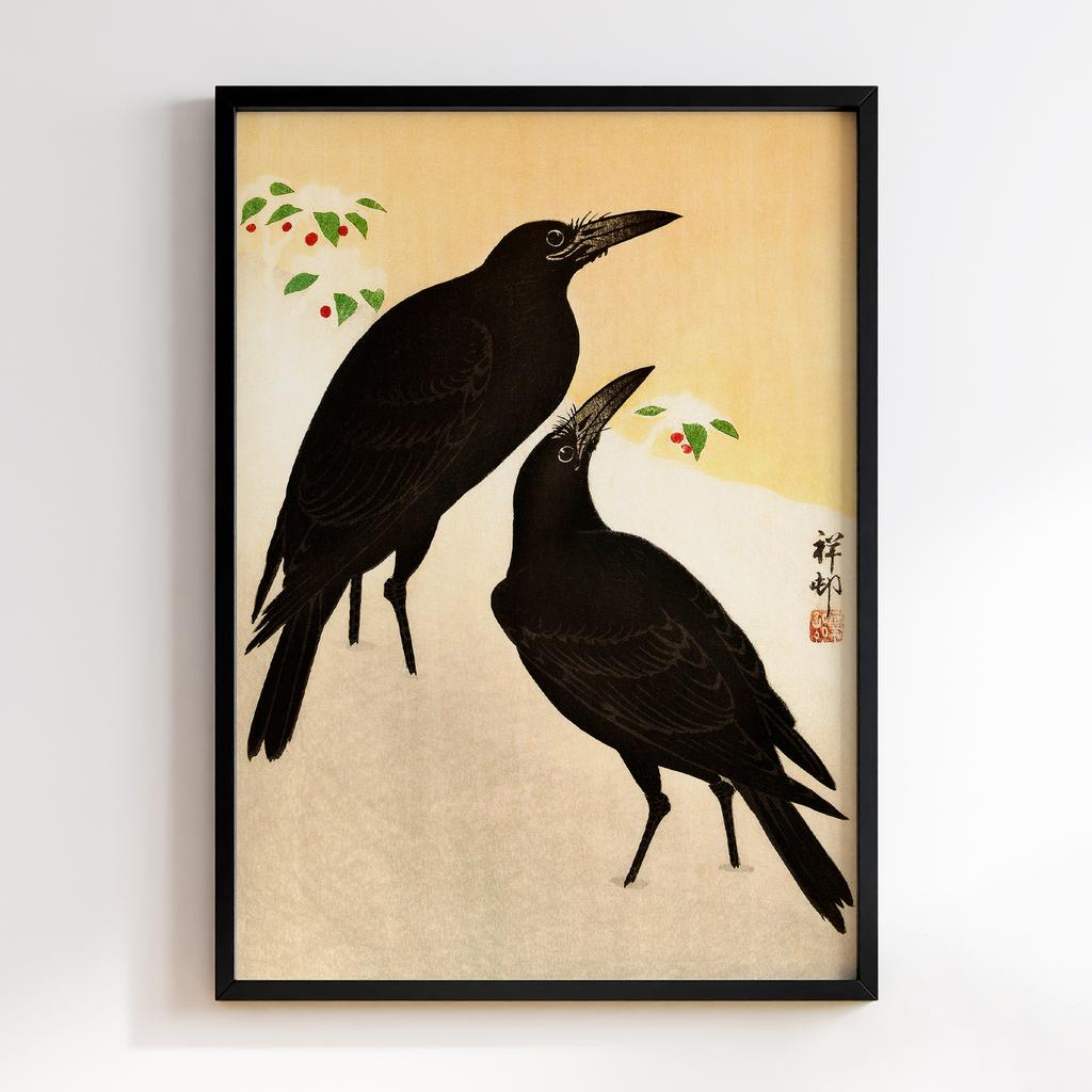 Постер Crows in snow (1900 - 1936) by Ohara Koson (1877-1945)