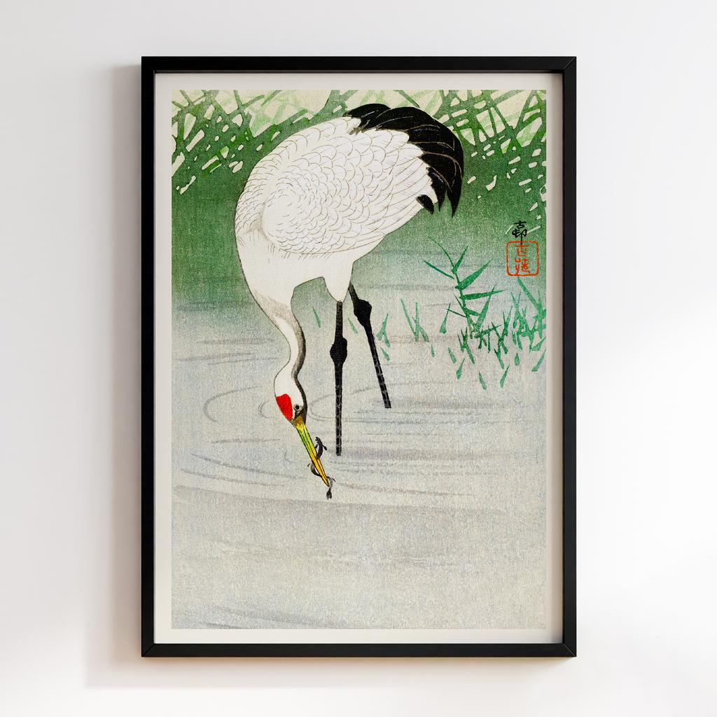 Постер Fishing crane in shallow water (1900 - 1945) by Ohara Koson (1877-1945)