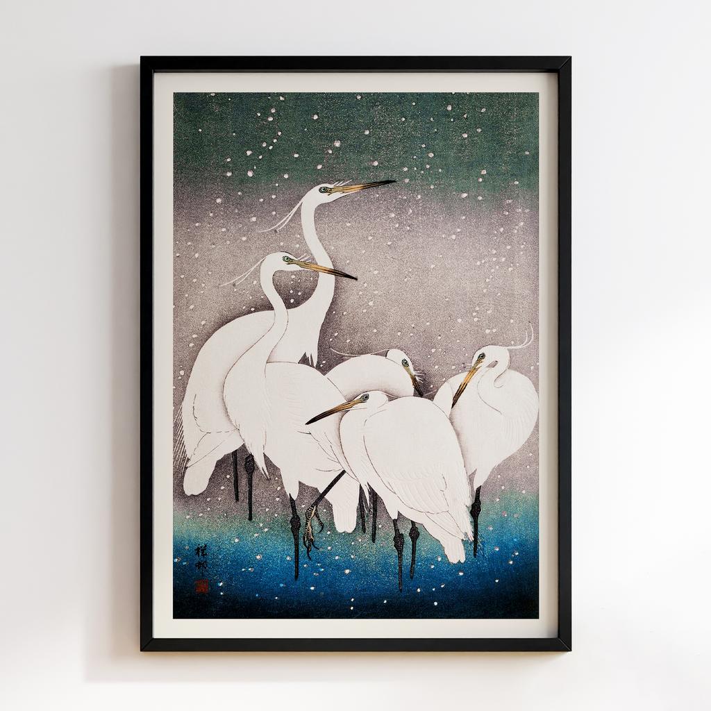 Постер Group of Egrets (1925 - 1936) by Ohara Koson (1877-1945)