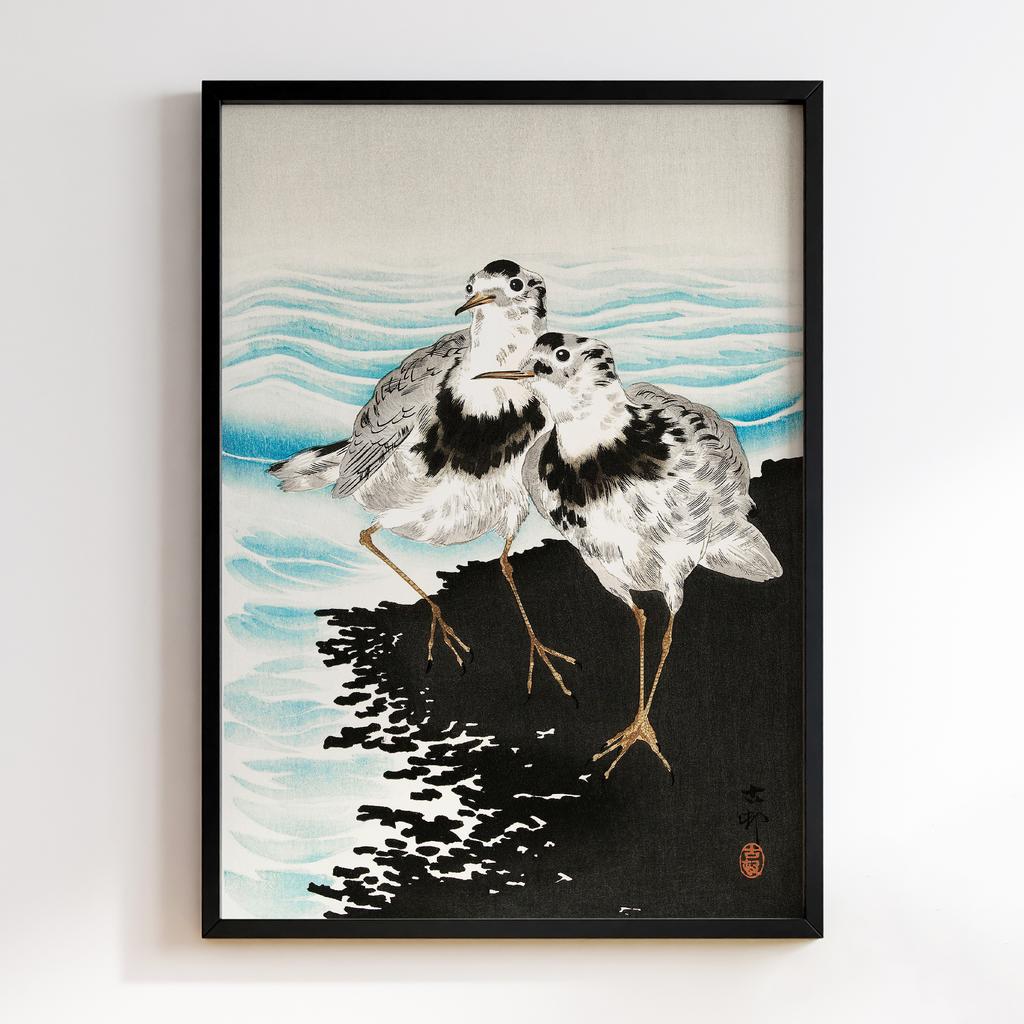 Постер Large coot sandpipers (1900 - 1930) by Ohara Koson (1877-1945)