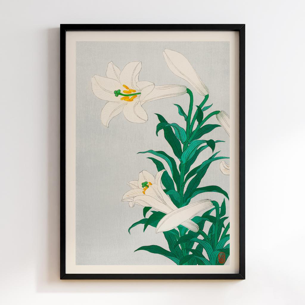 Постер Lilies, Ohara ( 1920 - 1930) by Ohara Koson (1877-1945)