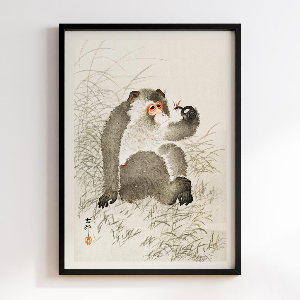 Постер Monkey with insect (1900 - 1930) by Ohara Koson (1877-1945)