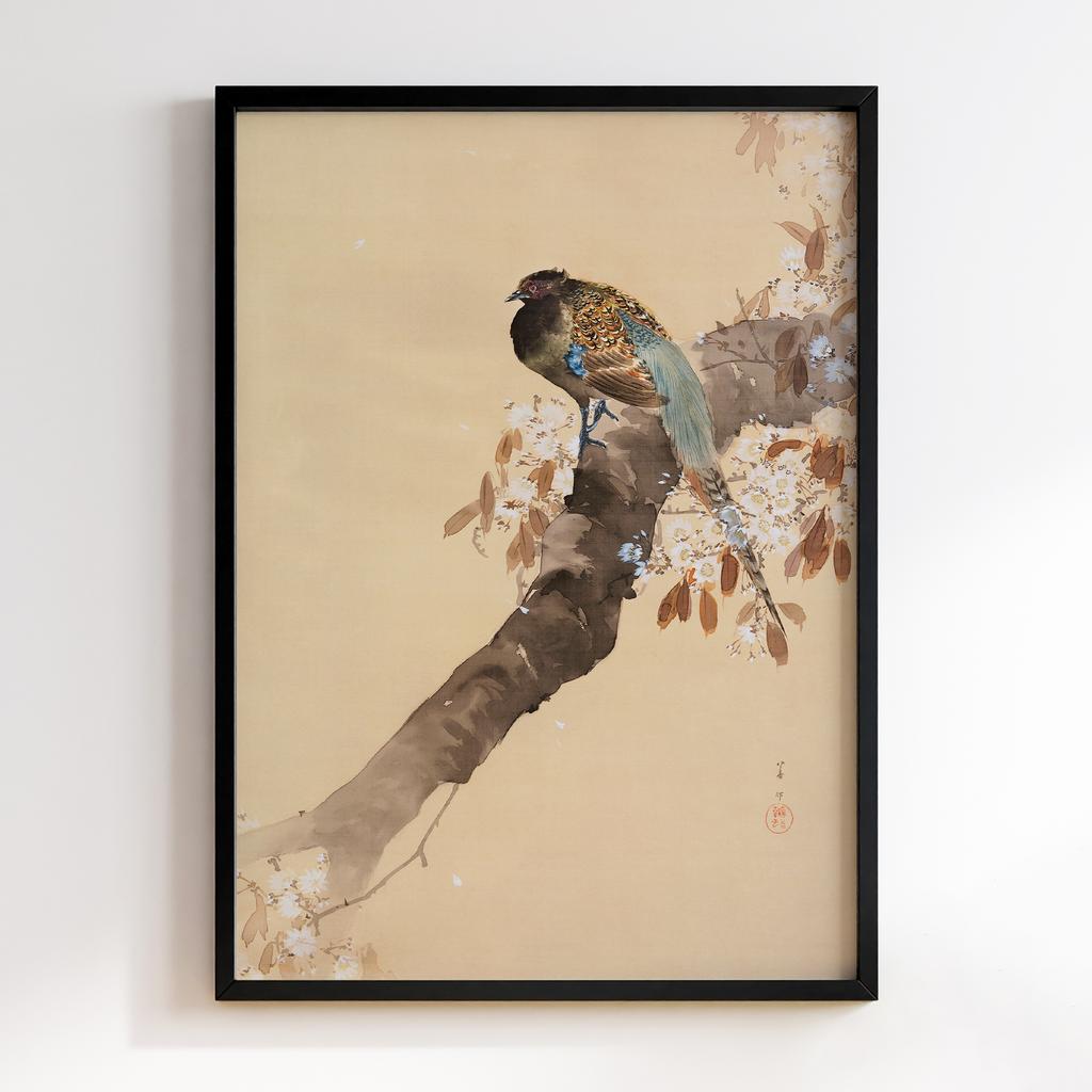 Постер Pheasant on cherry blossom branch (1887-1945) by Ohara Koson (1877-1945)