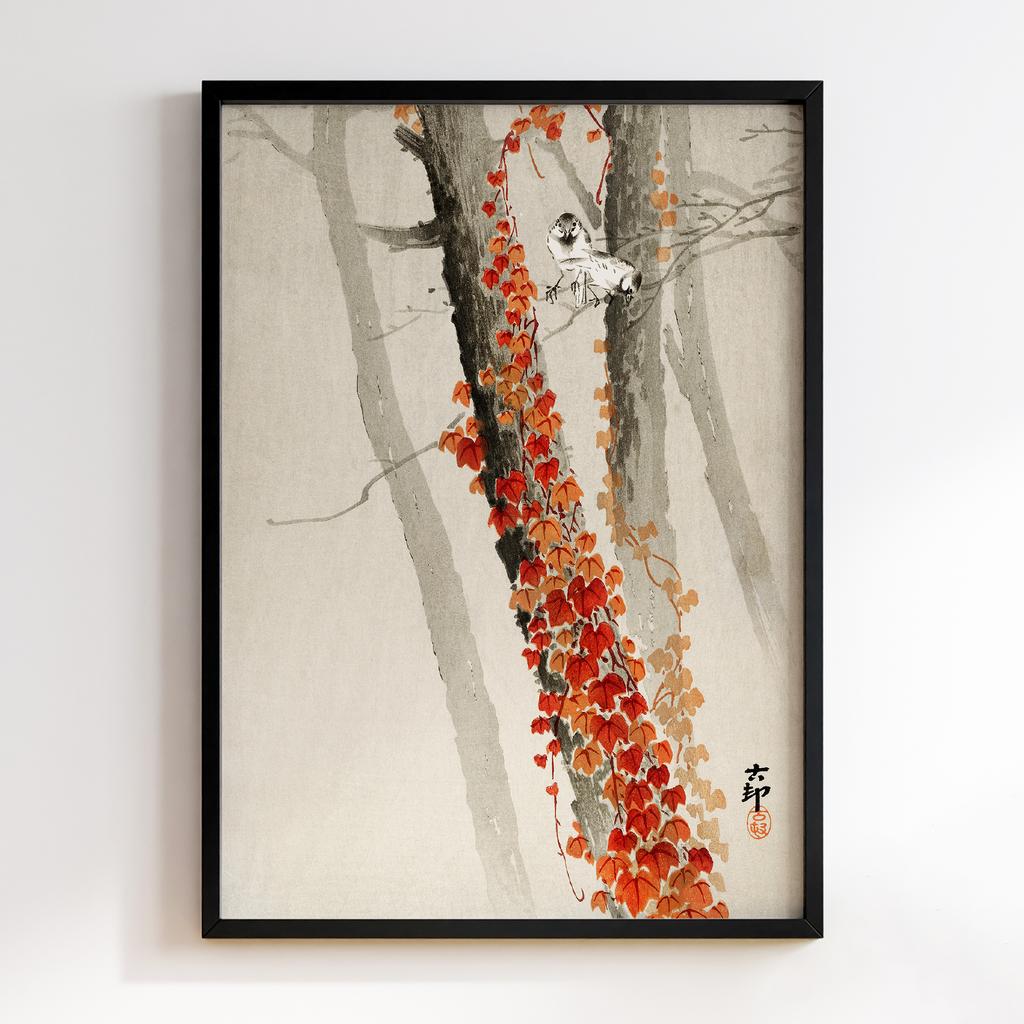 Постер Red ivy (1900 - 1930) by Ohara Koson (1877-1945)