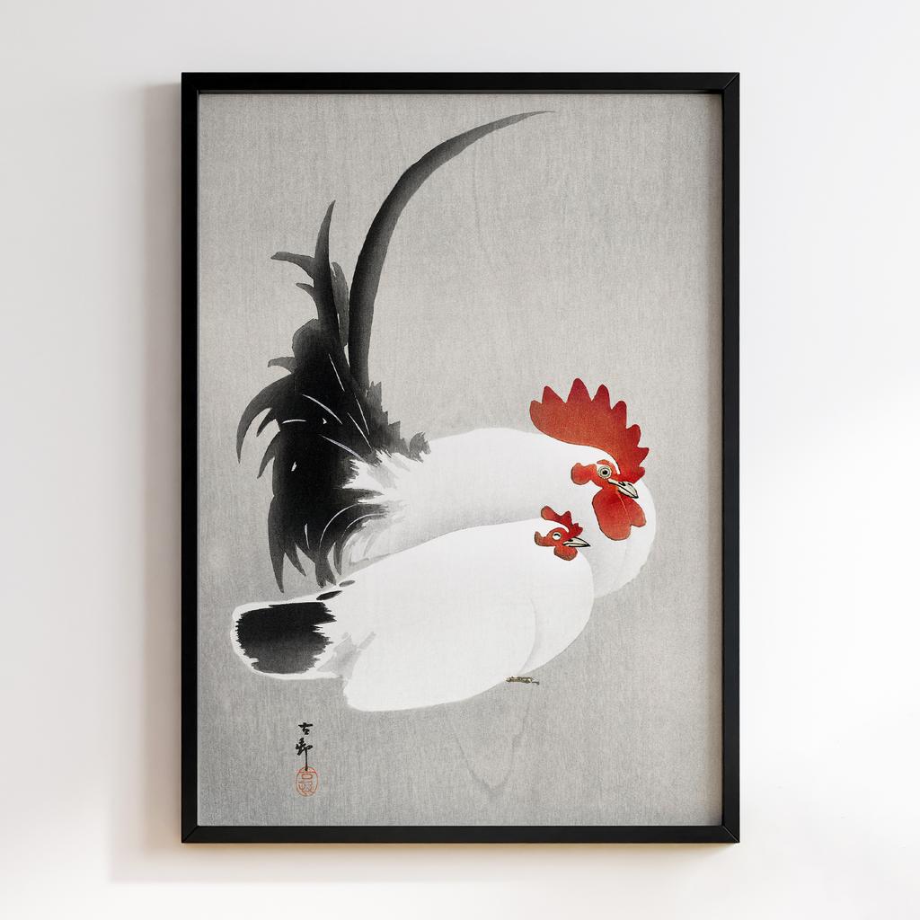 Постер Rooster and hen (1900 - 1930) by Ohara Koson (1877-1945)