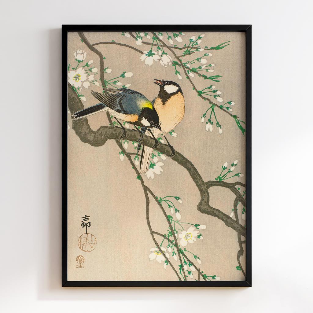 Постер Ohara Koson Tits on Cherry Branch (1900–1910) by Ohara Koson #02