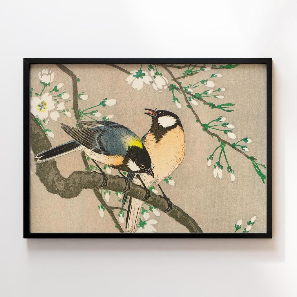 Постер Tits on Cherry Branch (1900–1910) by Ohara Koson