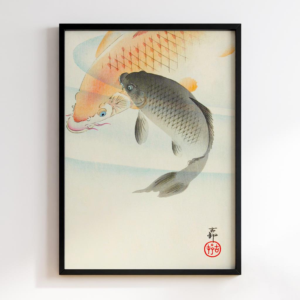 Постер Two carp (1900 - 1930) by Ohara Koson (1877-1945) #01