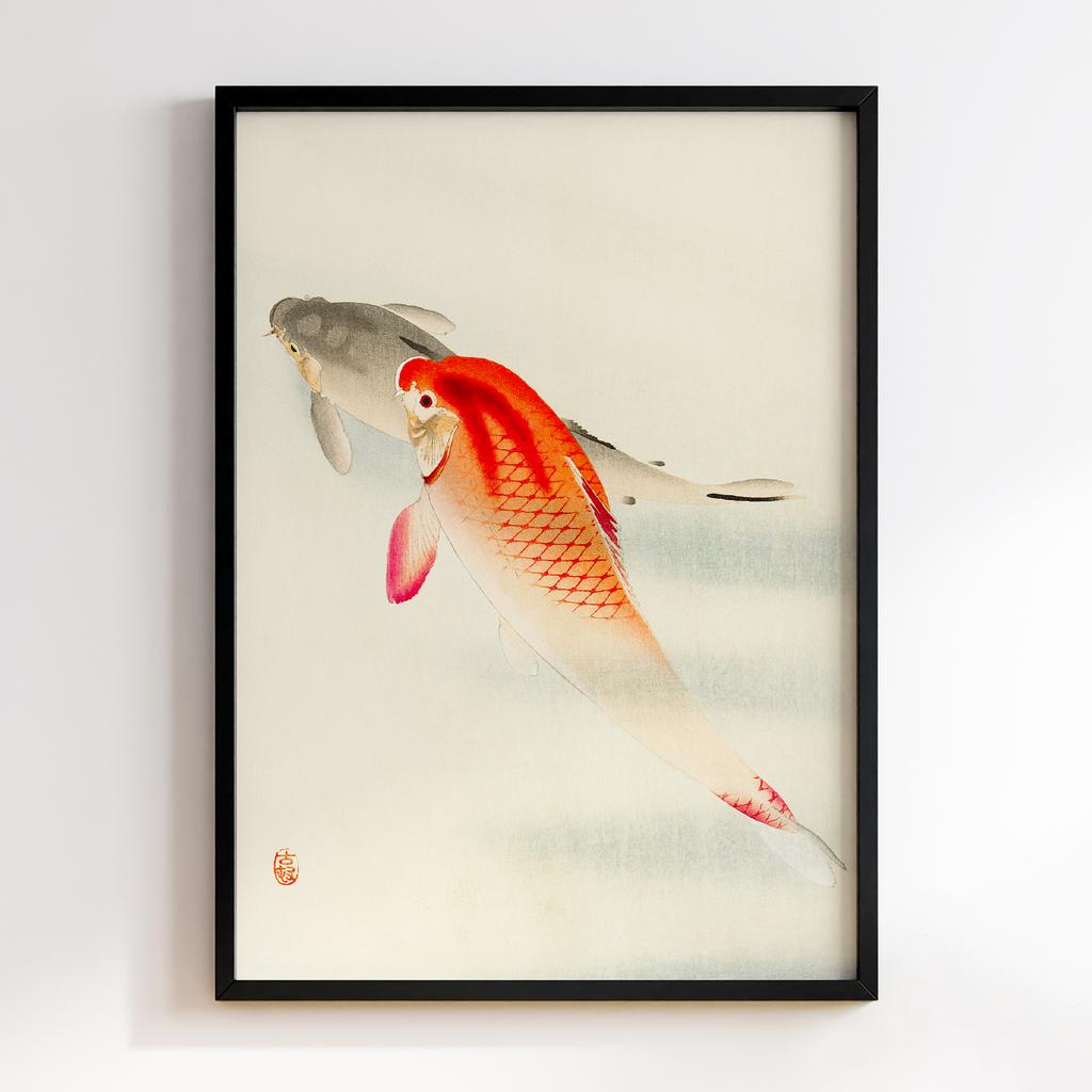 Постер Two carp (1900 - 1930) by Ohara Koson (1877-1945)