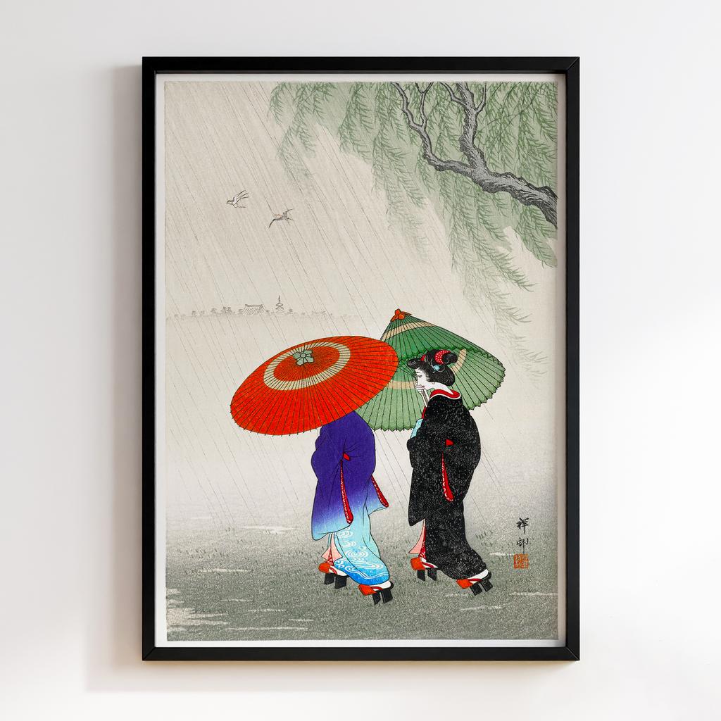 Постер Two women in the rain (1925 - 1936) by Ohara Koson (1877-1945)