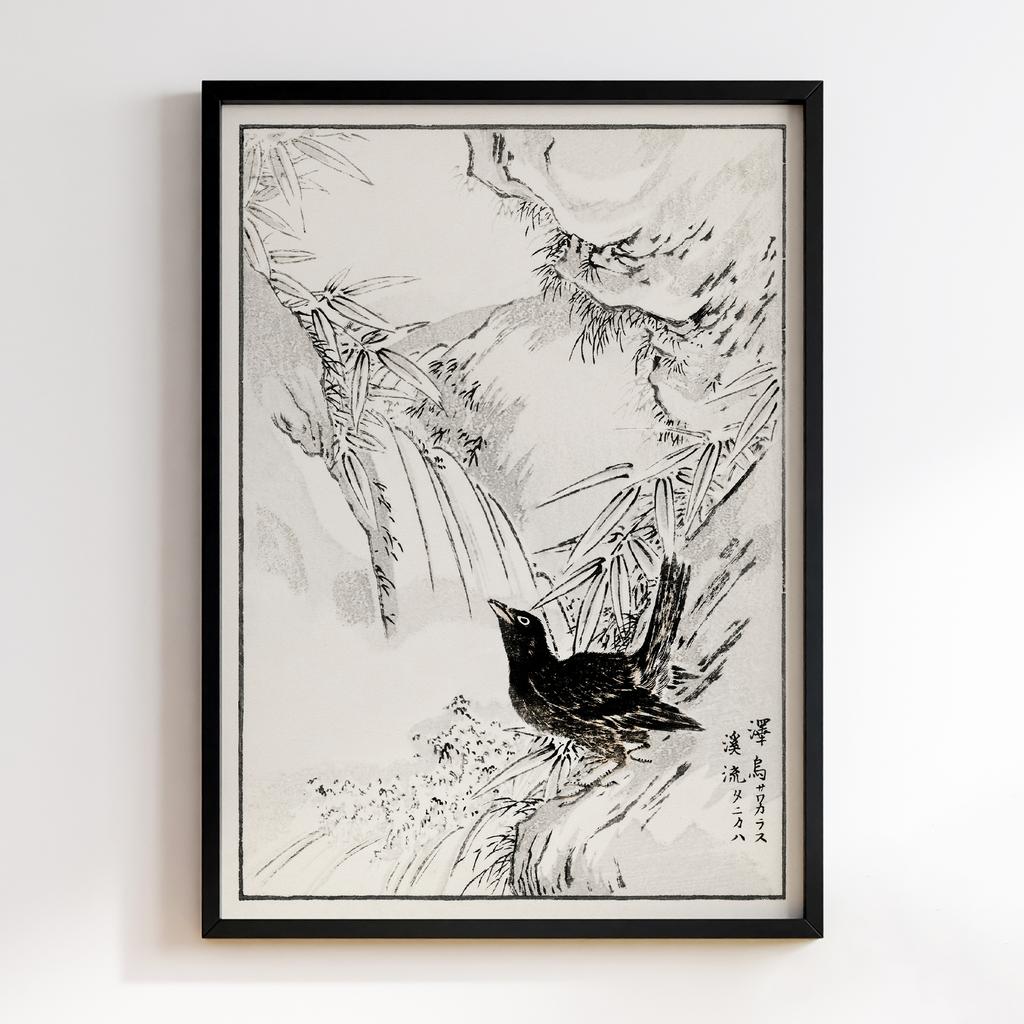 Постер Eastern Rook and Stream illustration by Numata Kashu