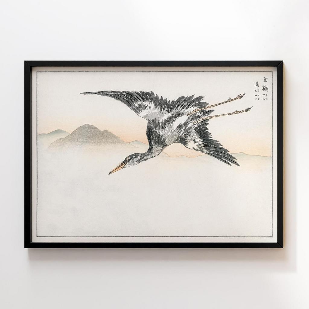 Постер Eastern Common Crane illustration by Numata Kashu