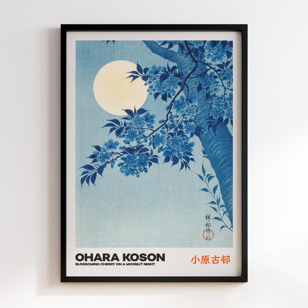 Постер BLOSSOMING CHERRY ON A MOONLIT NIGHT by Ohara Koson