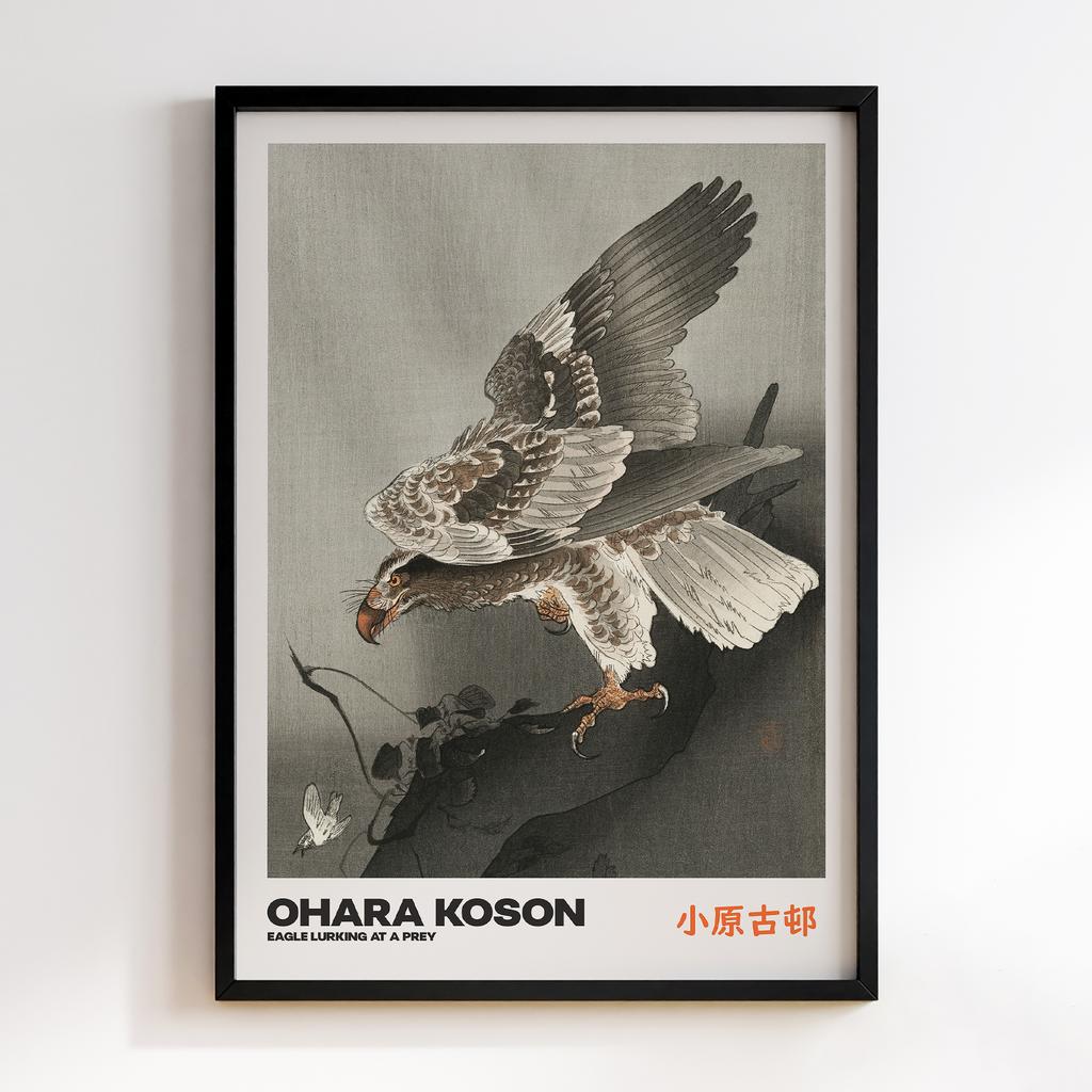 Постер EAGLE LURKING AT A PREY by Ohara Koson