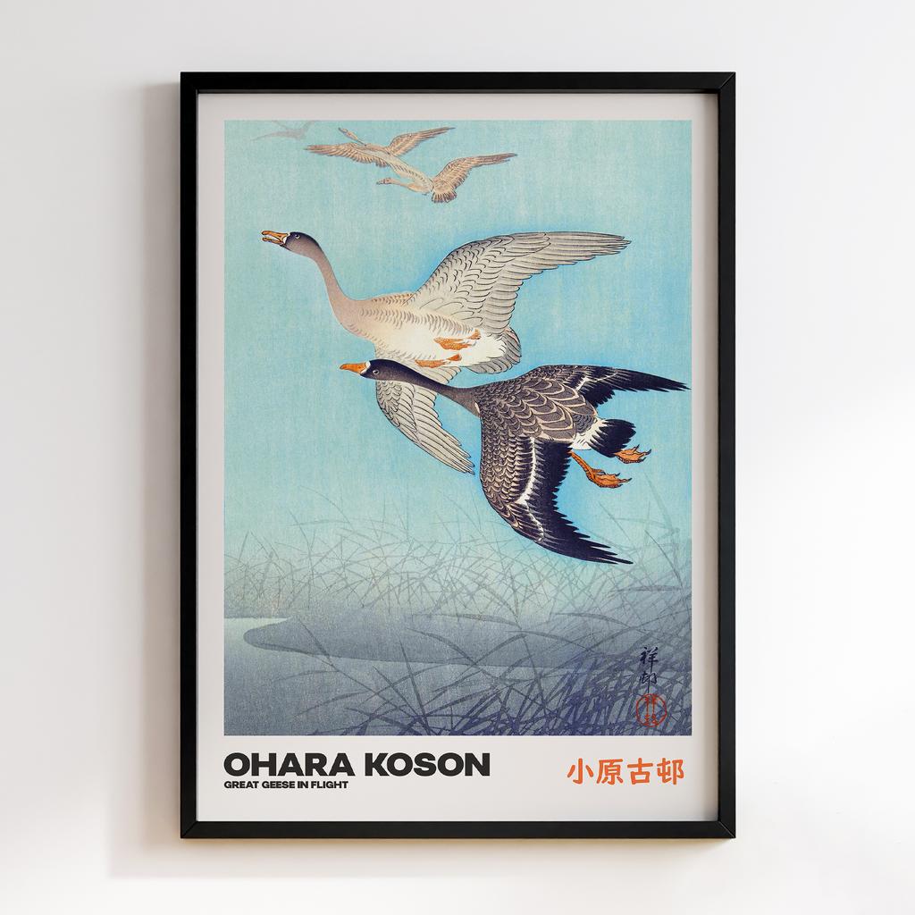 Постер GREAT GEESE IN FLIGHT by Ohara Koson