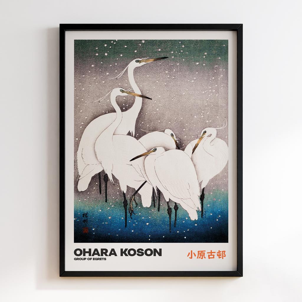 Постер GROUP OF EGRETS by Ohara Koson
